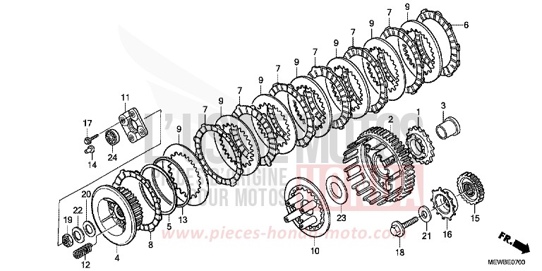 CLUTCH for Deauville ABS SHASTA WHITE (NH138) from 2011